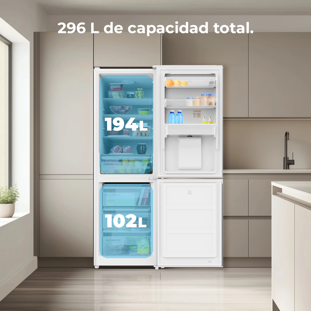 Bolero CoolMarket Combi 296 DF WD Inox | Envío, instalación y retirada RAEE gratis – foto detalle 5